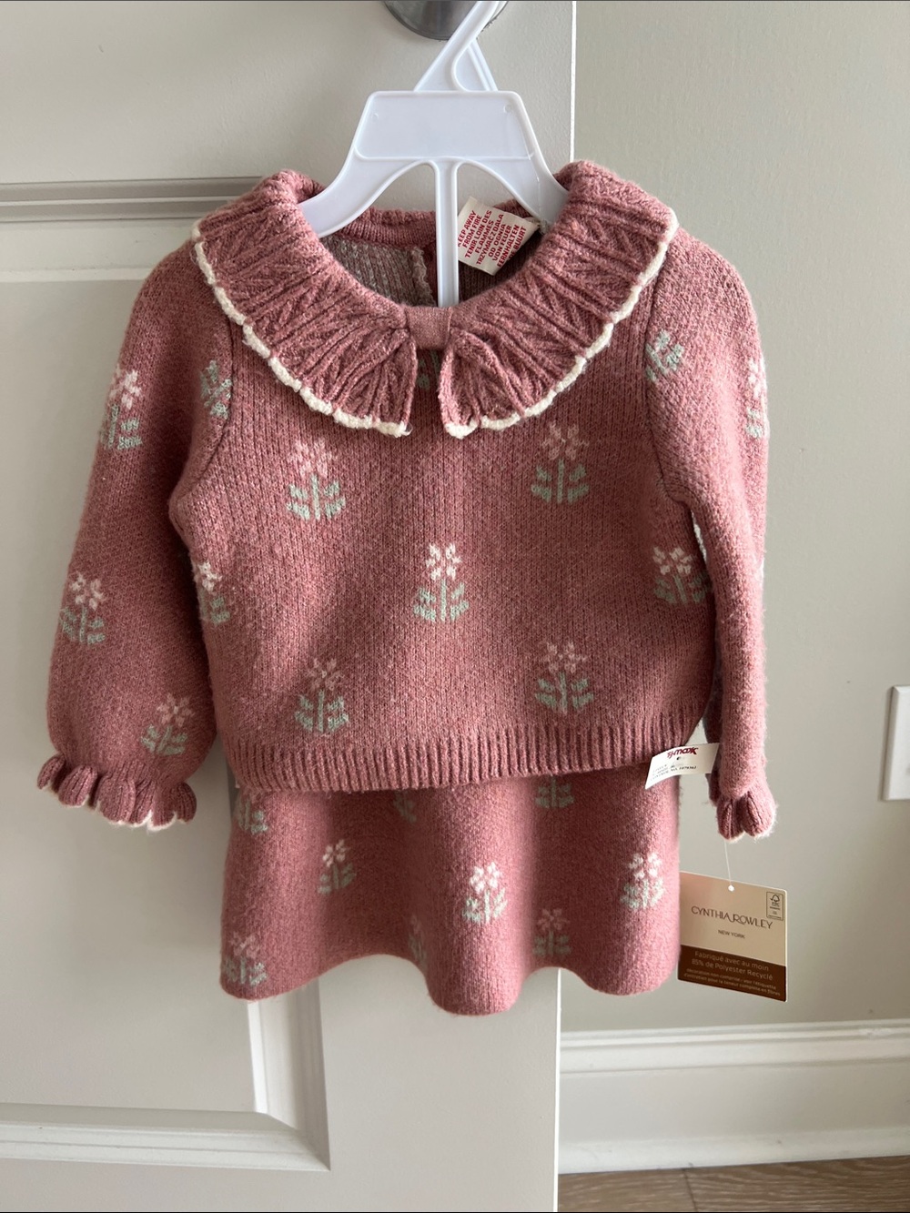 Cynthia Rowley Rose Pink Knit Sweater and Skirt Set